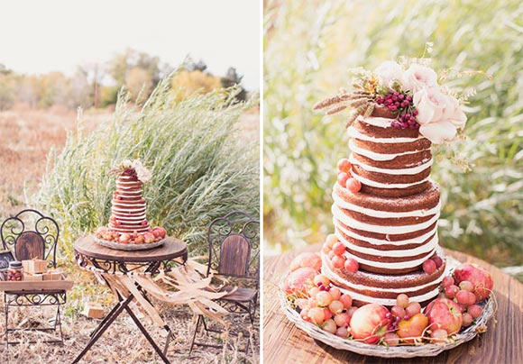 Chocolate flavoured naked cake