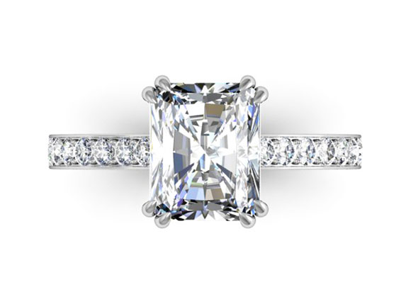 Your bride to be will look radiant with this radiant cut engagement ring