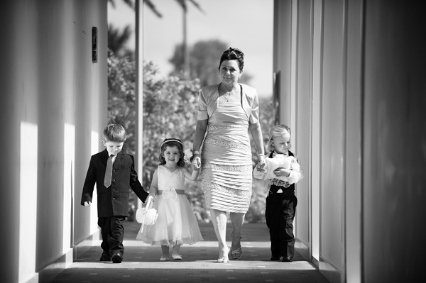 Bride with her children