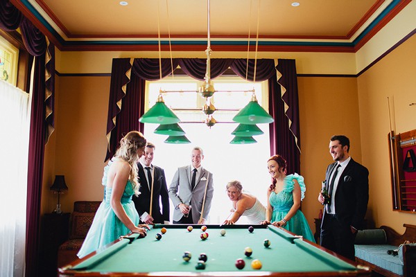 Playing pool and getting married