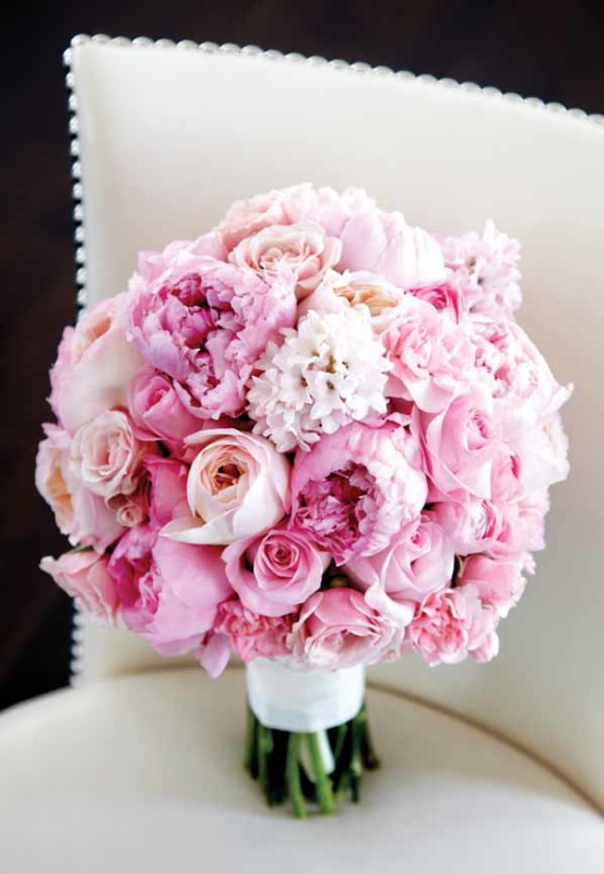 Pink peonie wedding bouquet