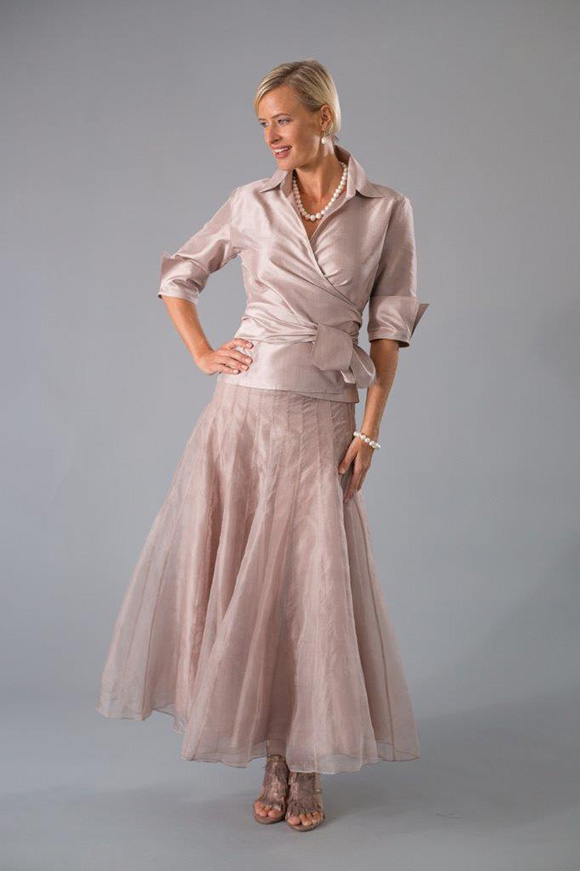Blushing mother of the bride outfit
