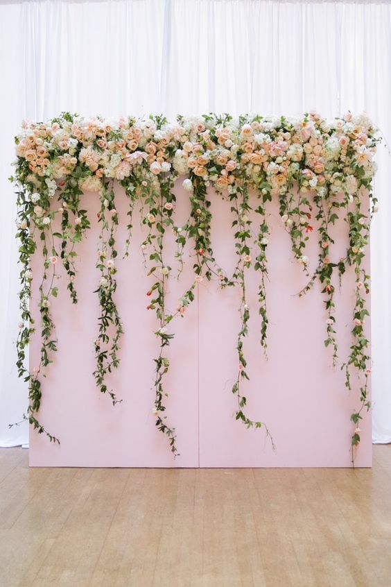 Bridal floral backdrop