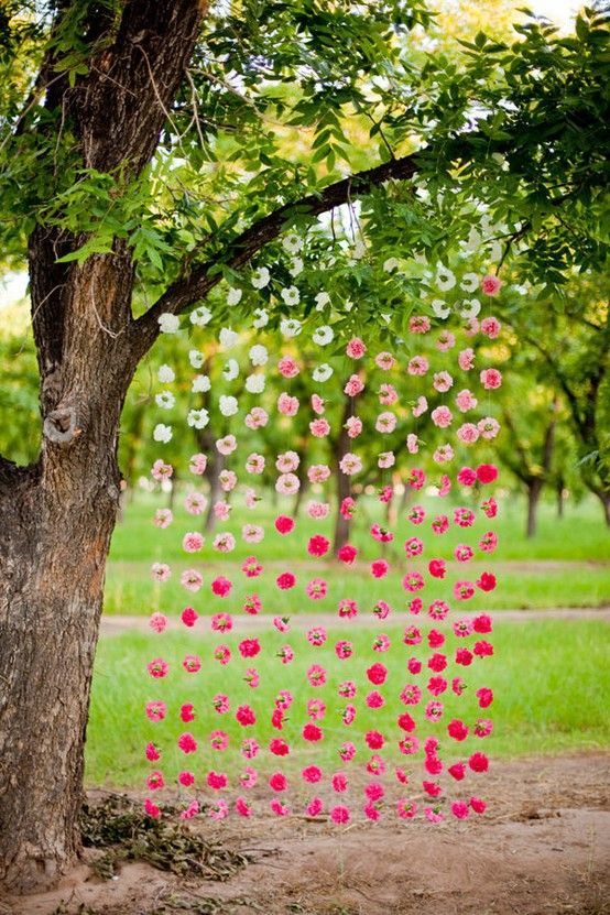 Hanging floral backdrops