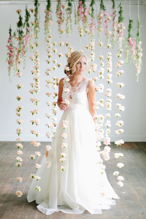 Bridal hanging floral installation