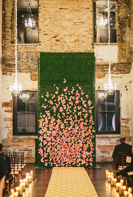 Floral backdrop for wedding ceremonies