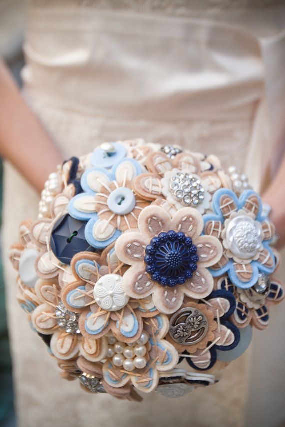 Felt and button unique bouquets