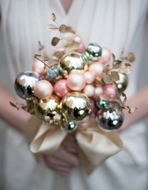 Coloured bauble bouquet 