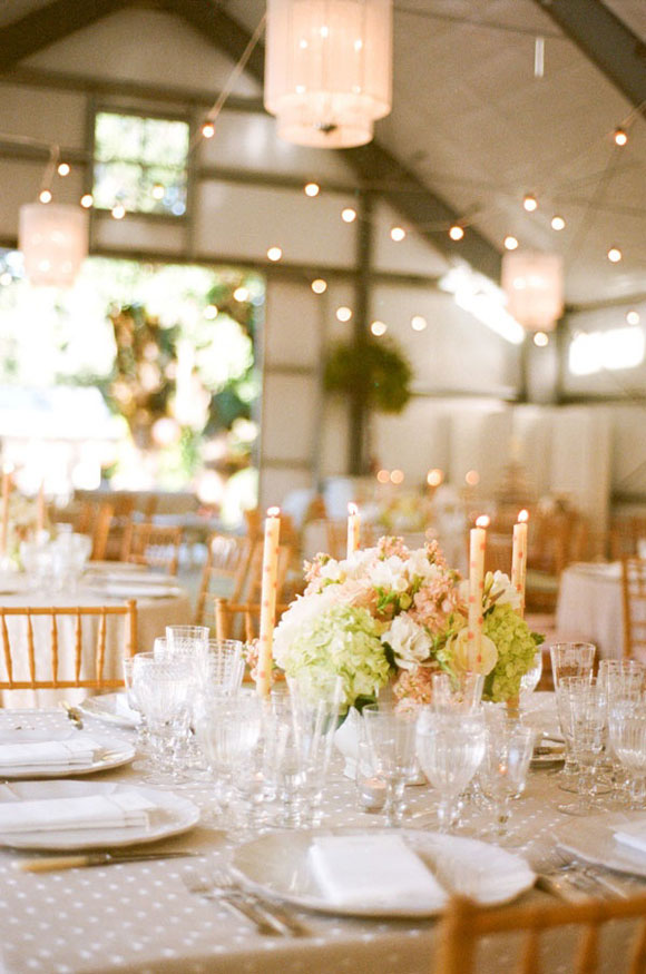 Country themed string lights for a barn wedding 