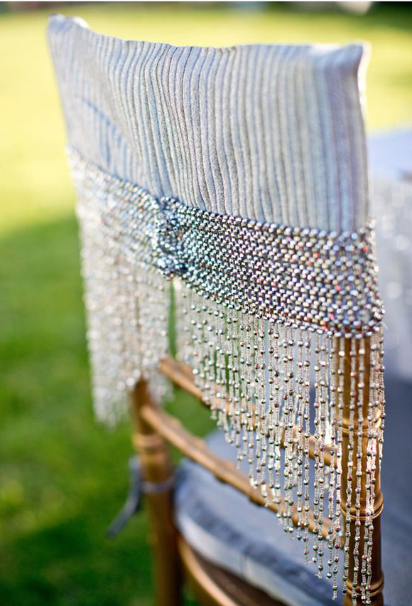 1920's inspired wedding chair decorations