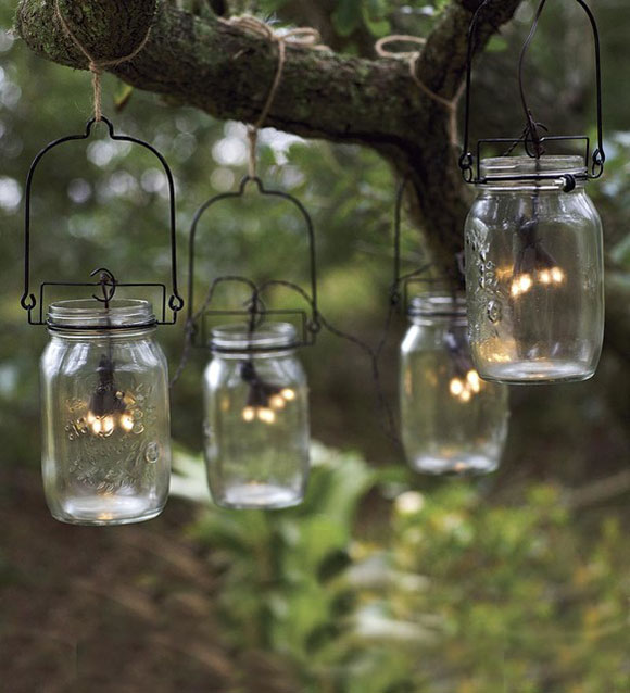 Rustic wedding lighting