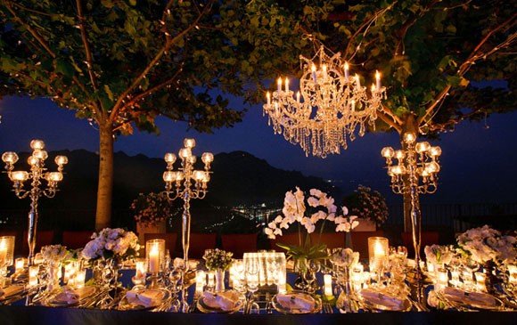 Chandeliers and outdoor elegance