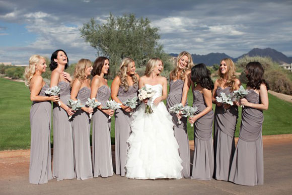 Grey bridesmaids dresses