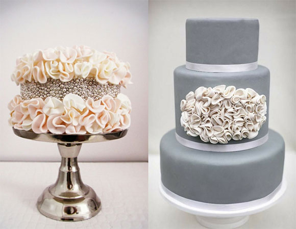 Grey and silver wedding cakes