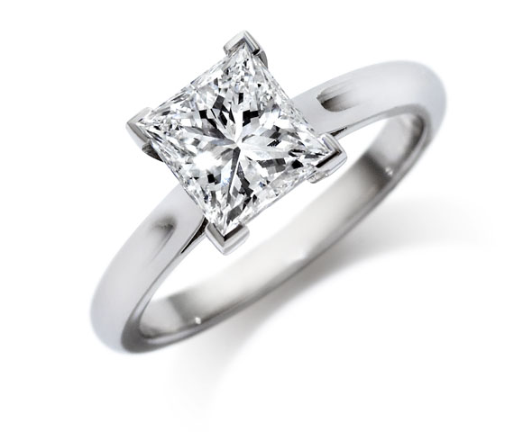 Stunning princess cut engagement ring