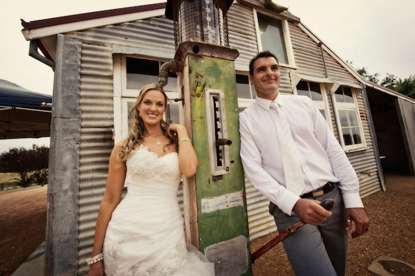 Rustic Gas Pump Wedding Photos
