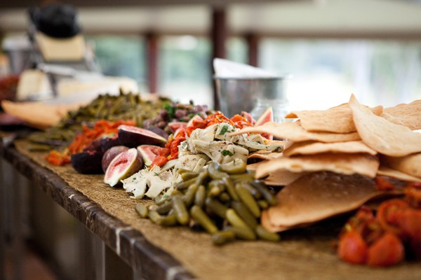 Wedding grazing table platter closeup