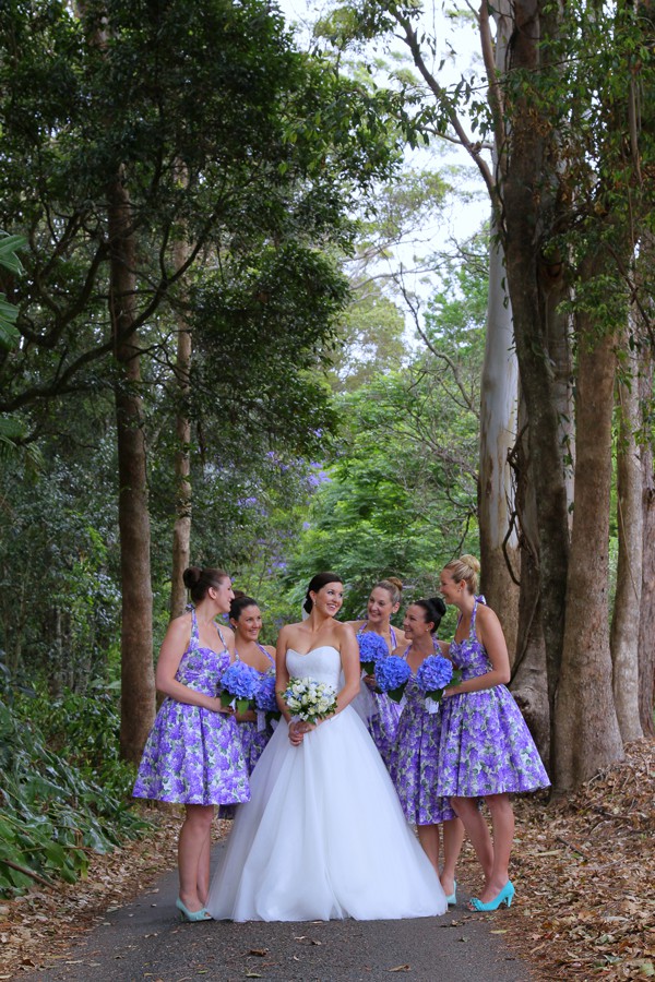 Purple wedding inspired country bridal party