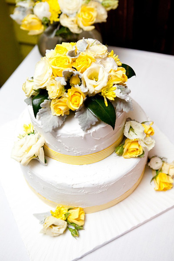 Delicious Bright Yellow Wedding Cake