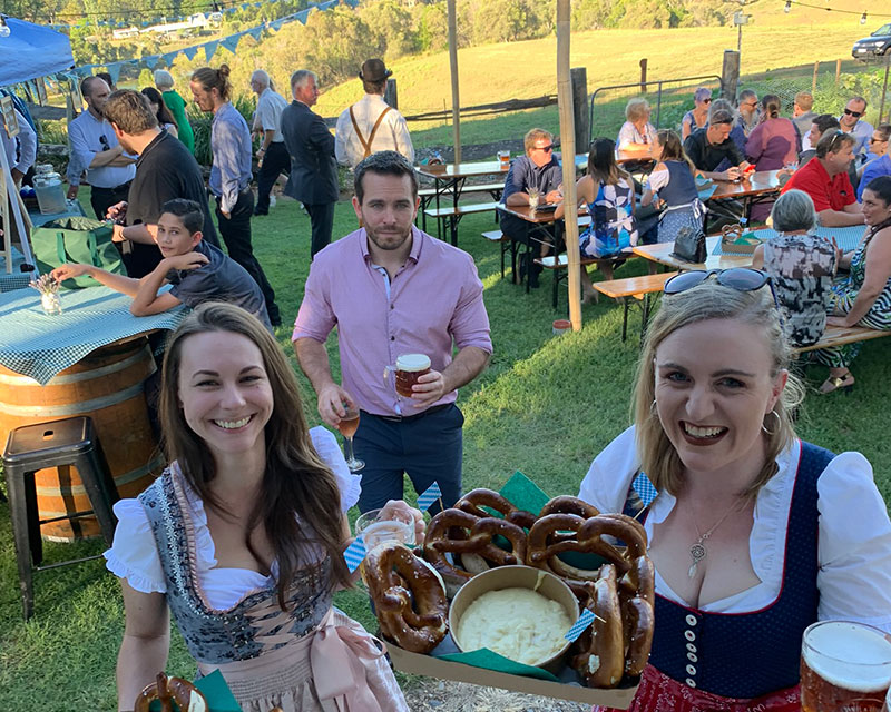 Outdoor wedding catering.