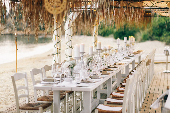 beach wedding reception