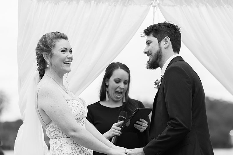 Bride and Groom getting married by Ella the Marriage Celebrant.