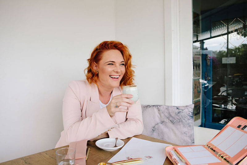 Nicole Penning Civil Celebrant having a coffee.