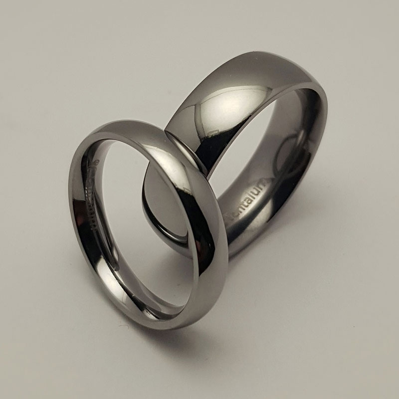 Tantalum rings with a polished finish made by Rocks and Crystals AU.