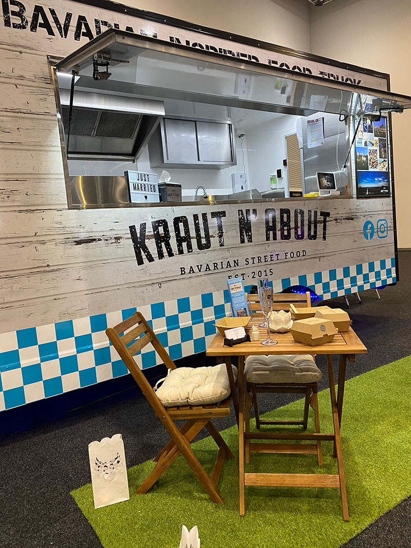 Kraut N' About food truck set up.