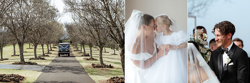 Arriving at Preston Peak Winery Function Centre for their wedding.