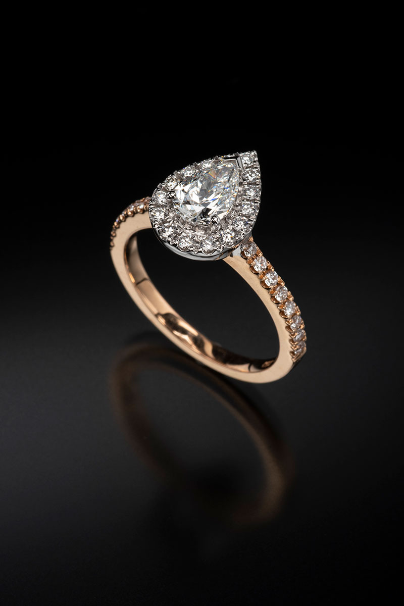 Tear drop shaped Diamond ring from Arnold & Co.Jewellery