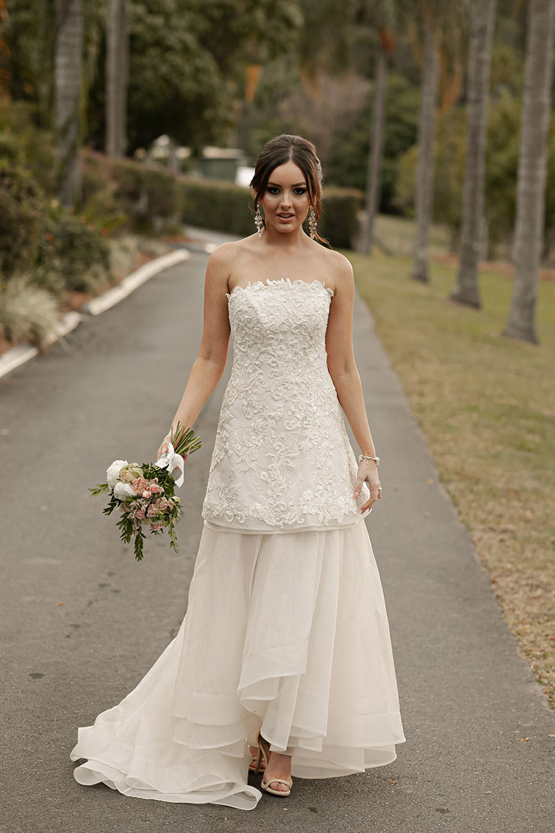 Photo by Tom Judson Photography taken of model wearing wedding dress with under-skirt.