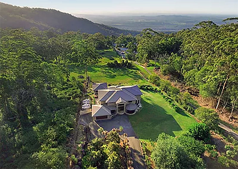 Birds eye view of Bartle House.