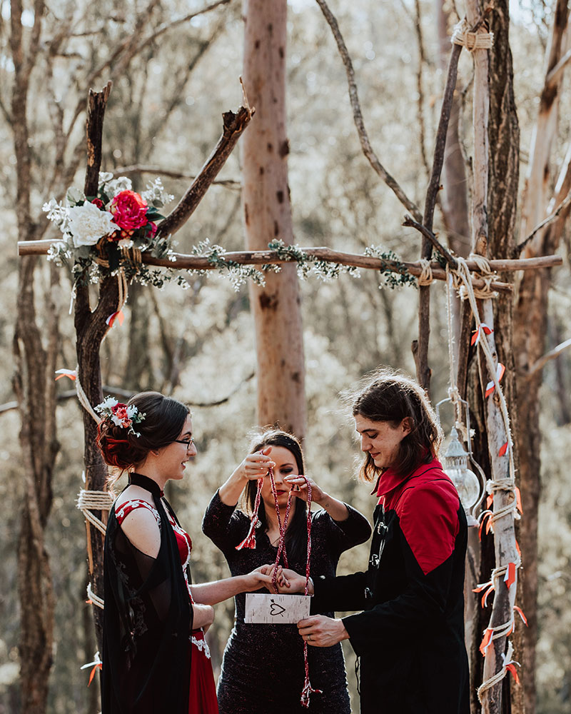 Bride and Groom getting married in a unique ceremony by Ella the Marriage Celebrant.