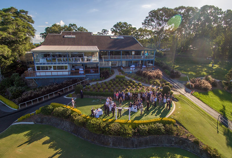 Headland Bay Golf Club wedding taken from above.