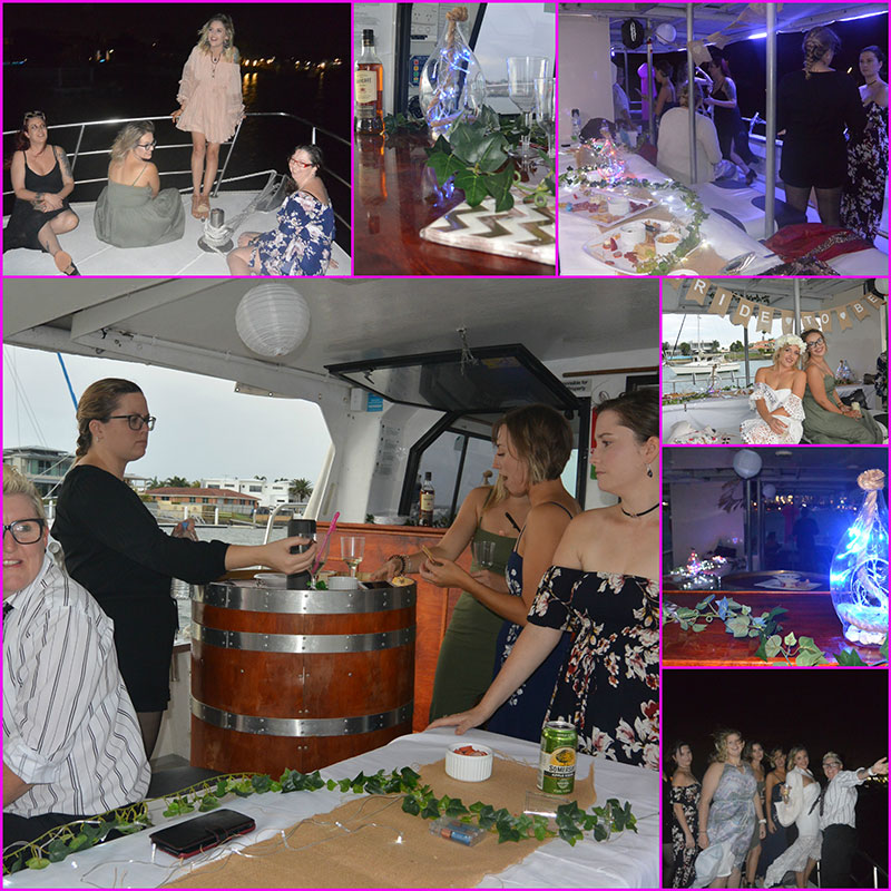Ladies on boat for hen's cruise