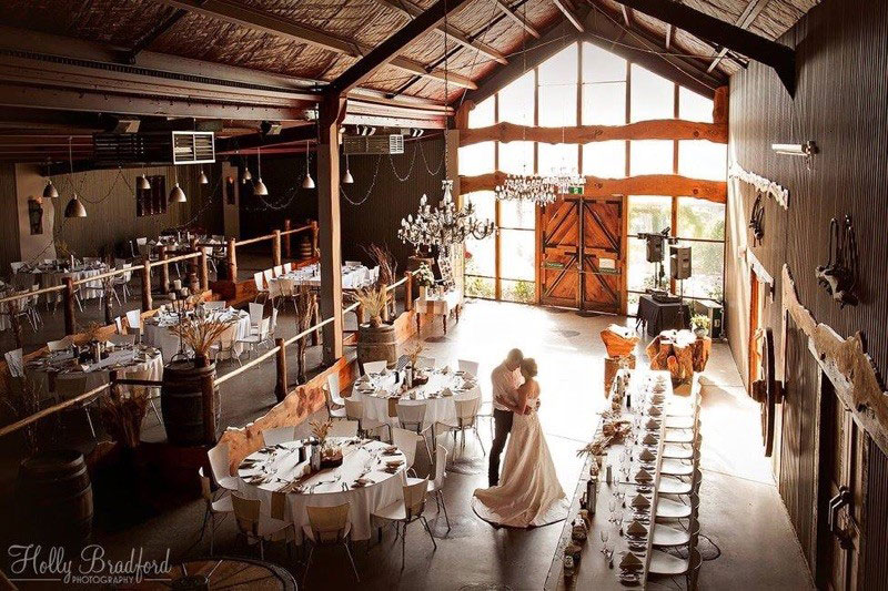 Gorgeous, rustic complex of Oakland Events Centre set up for a wedding.