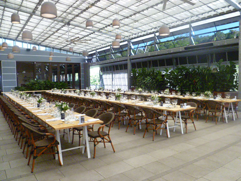 Reception area set up at Peppers Noosa Resort.