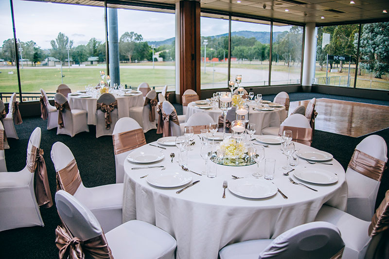 The Terrace set up for a wedding overlooking the arena.