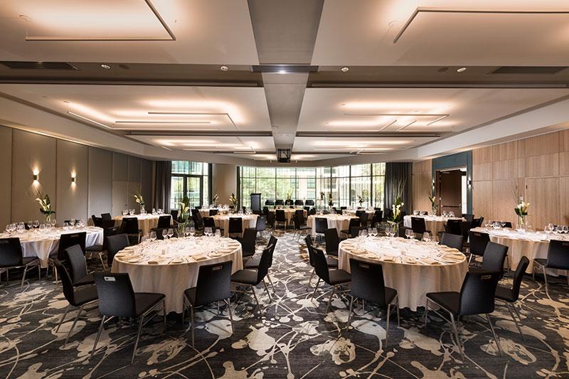 Wedding Reception set up in The Westin Brisbane's ballroom.