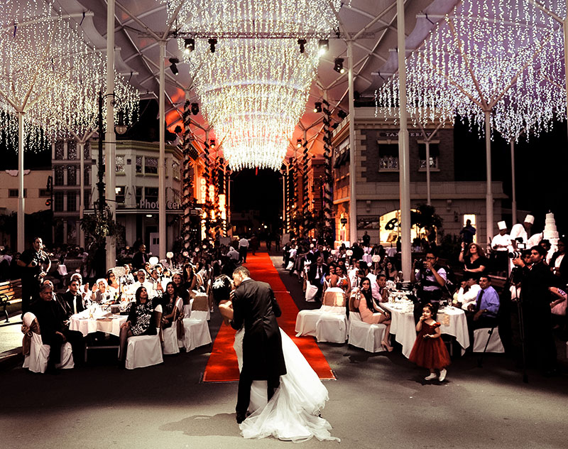 Wedding reception held at Village Roadshow Theme Parks.