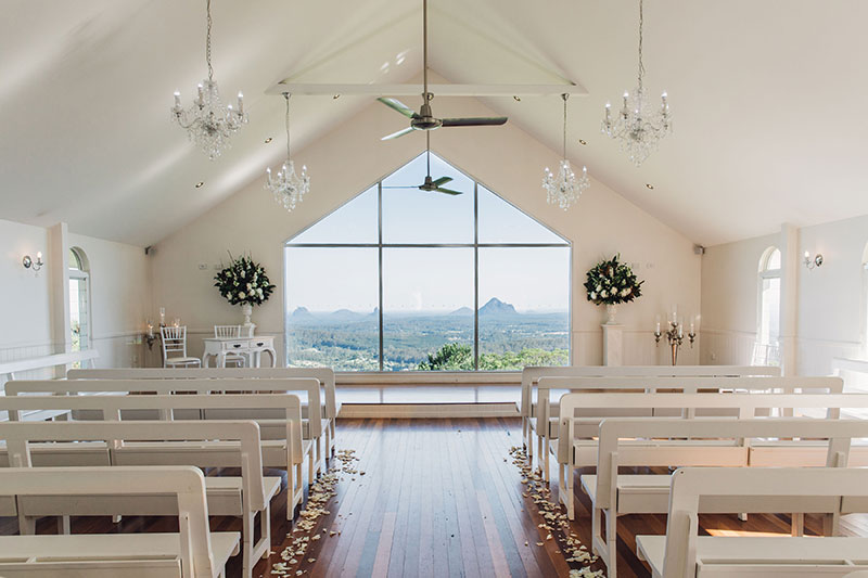 Inside Weddings at Tiffanys Chapel.