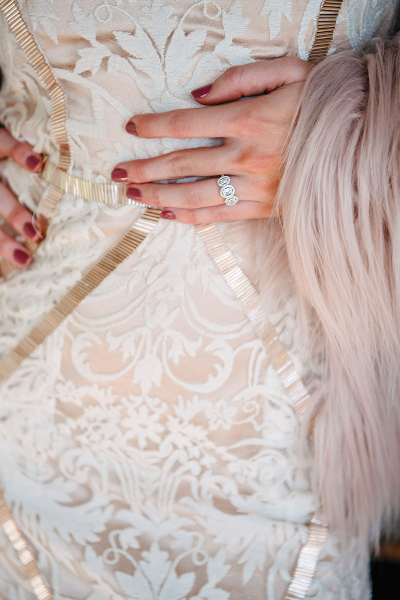 Wedding dress close up detail