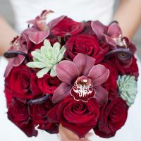 Bride holding flowers