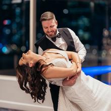 Couple's first dance at their wedding reception.