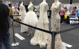 Wedding gown display by Helena Couture Designs