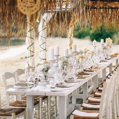 beach wedding reception