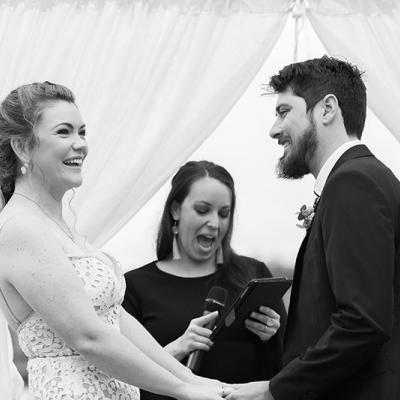 Bride and Groom getting married by Ella the Marriage Celebrant.