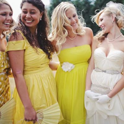 Same same but different bridesmaids dresses