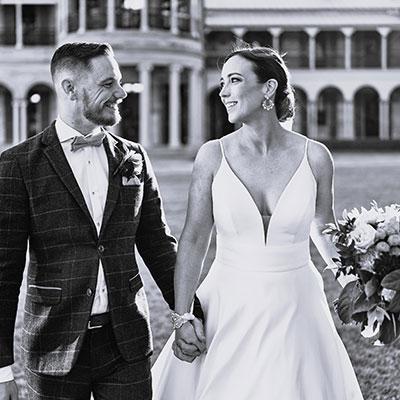 Happy couple getting married.